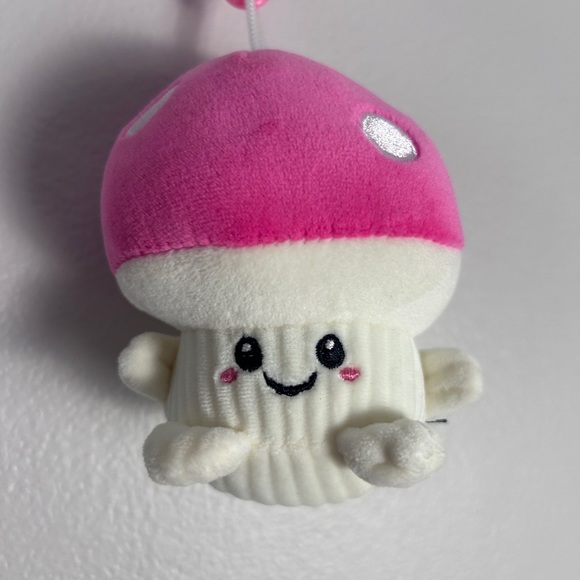 Plush Mushroom Toy with Pink Cap - Picture 2 of 3